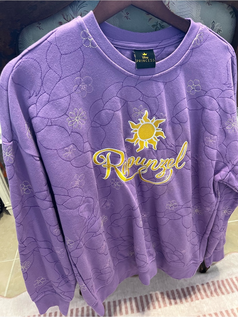 Disney Purple Princess Pullover with Gold Crown Detail